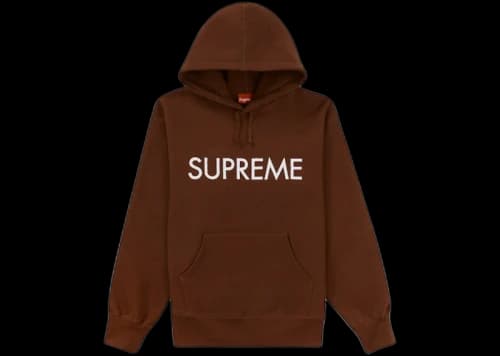 Supreme Capital Hooded Sweatshirt Dark Brown