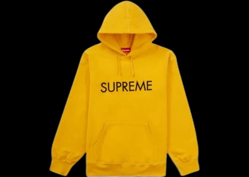 Supreme Capital Hooded Sweatshirt Bright Gold