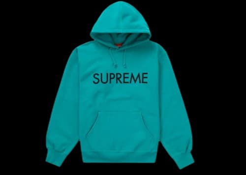 Supreme Capital Hooded Sweatshirt Dark Aqua