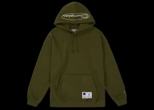 Supreme Champion Outline Hooded Sweatshirt Dark Olive