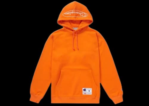 Supreme Champion Outline Hooded Sweatshirt Orange