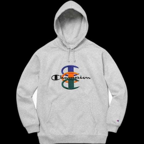 Supreme Champion Stacked C Hooded Sweatshirt Heather Grey