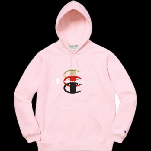 Supreme Champion Stacked C Hooded Sweatshirt Light Pink