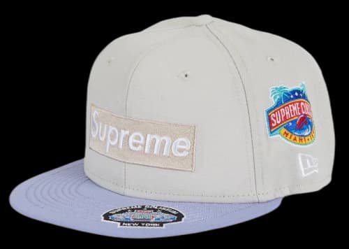 Supreme Championships Box Logo New Era Fitted Hat Light Grey