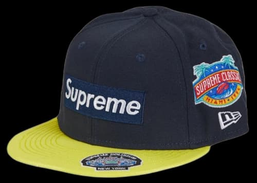 Supreme Championships Box Logo New Era Fitted Hat Navy
