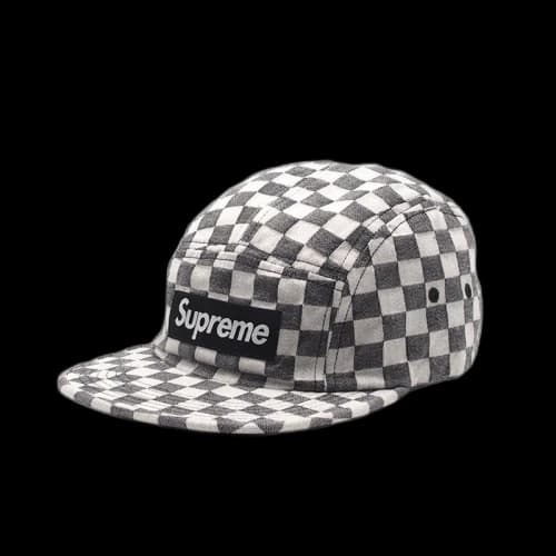 Supreme Checkerboard Camp Cap Black