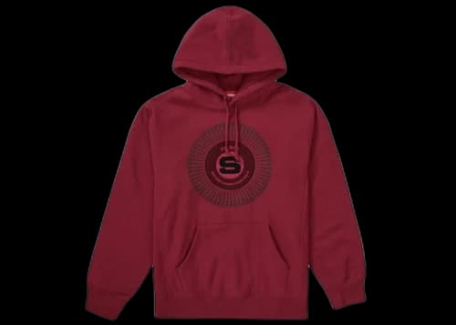 Supreme Chenille Applique Hooded Sweatshirt Dark Magenta