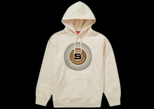 Supreme Chenille Applique Hooded Sweatshirt Natural