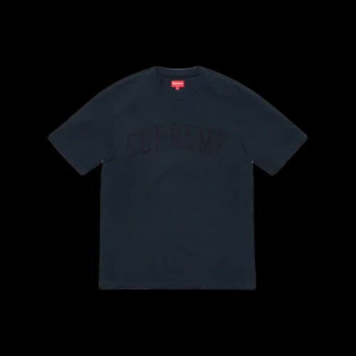 Supreme Chenille Arc Logo T-Shirt S/S Top Navy (FW19)