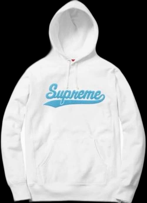 Supreme Chenille Script Hooded Sweatshirt Off White