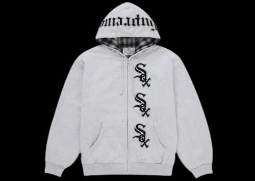 Supreme Chicago White Sox Zip Up Hooded Sweatshirt Grey