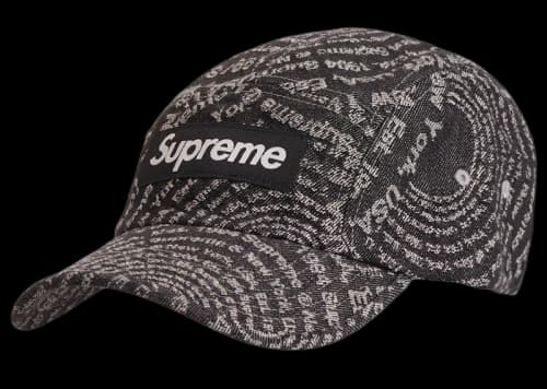 Supreme Circles Jacquard Denim Camp Cap Black