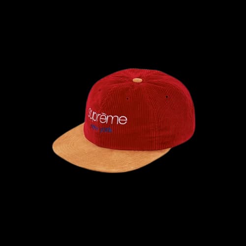 Supreme Classic Logo Corduroy 6-Panel Cap Red (FW19)