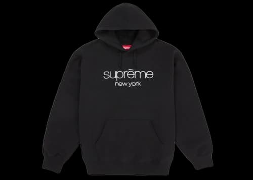 Supreme Classic Logo Hooded Sweatshirt Black