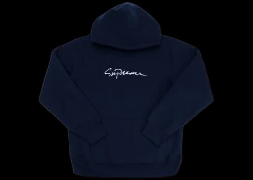 Supreme Classic Script Hooded Sweatshirt Navy