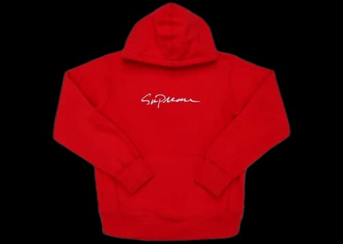 Supreme Classic Script Hooded Sweatshirt Red