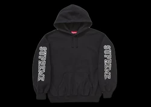 Supreme Collegiate Sleeve Hooded Sweatshirt Black