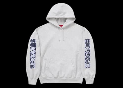 Supreme Collegiate Sleeve Hooded Sweatshirt Ash Grey