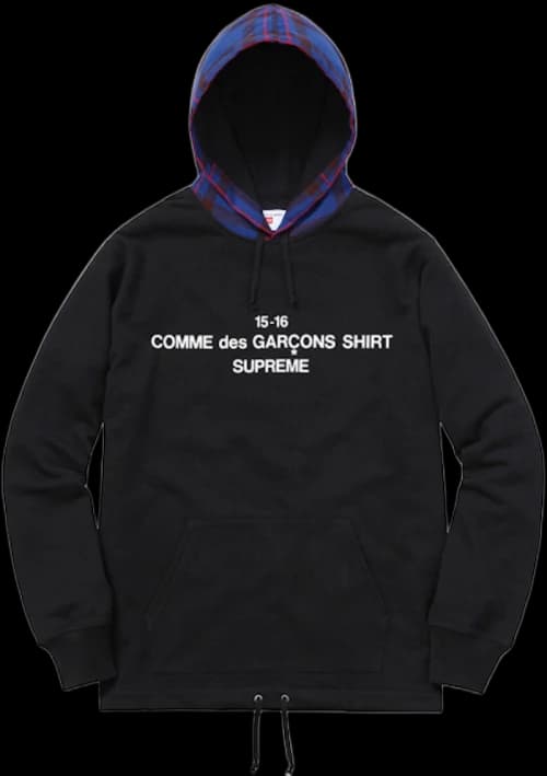 Supreme Comme Des Garcons Hooded Sweatshirt Black