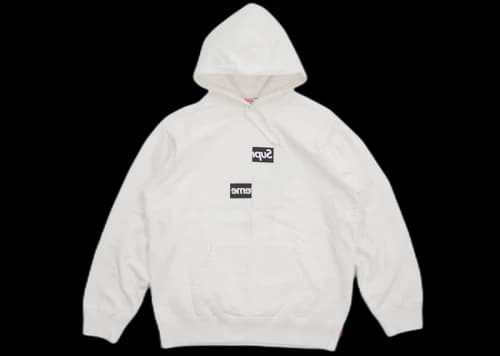 Supreme Comme des Garcons SHIRT Split Box Logo Hooded Sweatshirt White