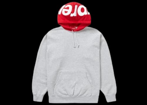 Supreme Contrast Hooded Sweatshirt Heather Grey