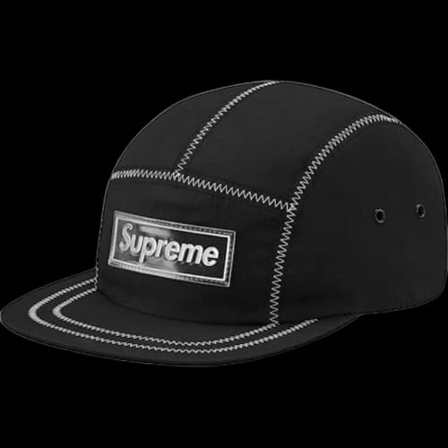 Supreme Contrast Stitch Camp Cap Black