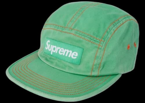 Supreme Contrast Stitch Camp Cap (SS18) Light Kelly