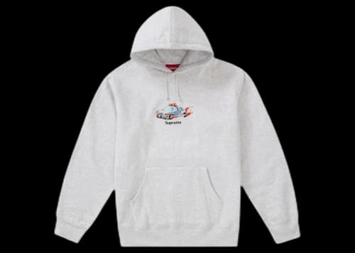 Supreme Cop Car Hooded Sweatshirt Ash Grey