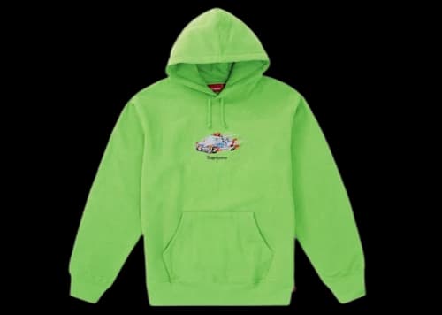 Supreme Cop Car Hooded Sweatshirt Bright Green