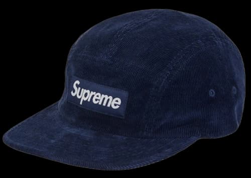 Supreme Corduroy Camp Cap (FW23) Navy