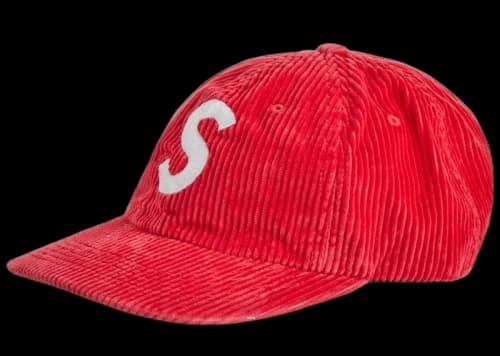 Supreme Corduroy S Logo 6-Panel (FW23) Red