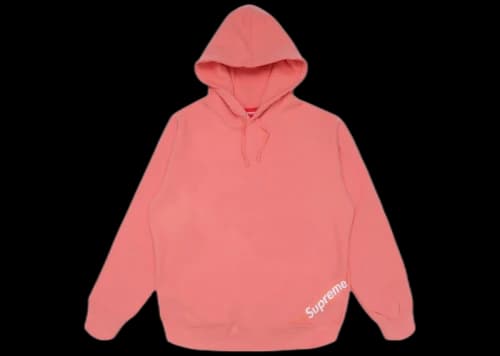 Supreme Corner Label Hooded Sweatshirt Coral