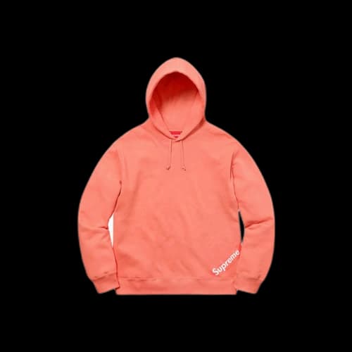 Supreme Corner Label Hooded Sweatshirt Peach (SS18)