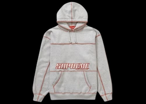 Supreme Coverstitch Hooded Sweatshirt Heather Grey