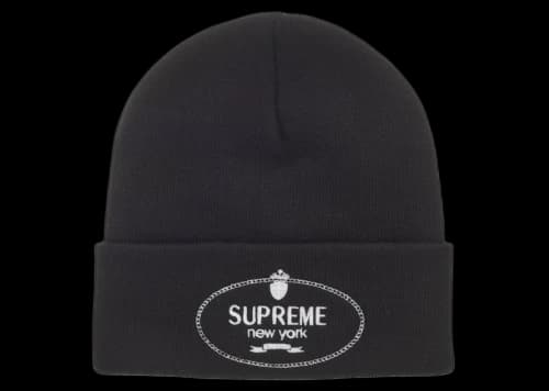 Supreme Crest Beanie Black