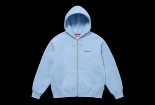 Supreme Crest Zip Up Hooded Sweatshirt 'Blue' (SS25)