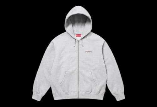 Supreme Crest Zip Up Hooded Sweatshirt 'Grey' (SS25)