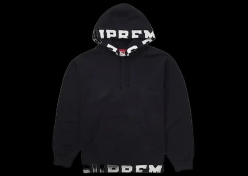 Supreme Cropped Logos Hooded Sweatshirt Black