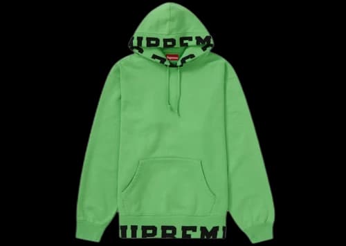 Supreme Cropped Logos Hooded Sweatshirt Bright Green