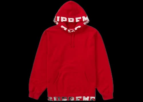 Supreme Cropped Logos Hooded Sweatshirt Red