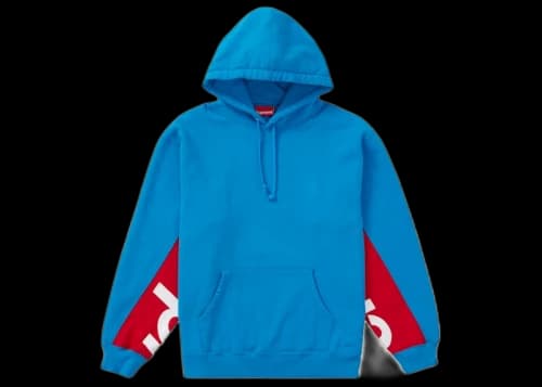 Supreme Cropped Panels Hooded Sweatshirt Bright Blue
