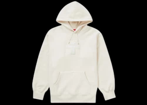Supreme Cross Box Logo Hooded Sweatshirt Natural