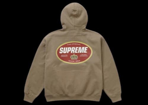 Supreme Crown Hooded Sweatshirt Dark Sand