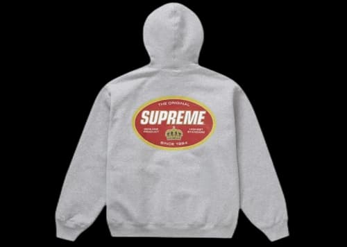 Supreme Crown Hooded Sweatshirt Heather Grey