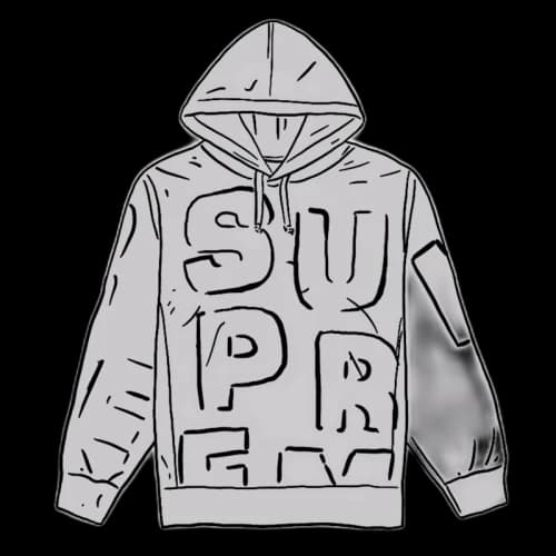 Supreme Cutout Letters Hooded Sweatshirt Heather Grey