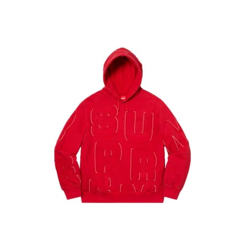 Supreme Cutout Letters Hooded Sweatshirt Red (SS20)