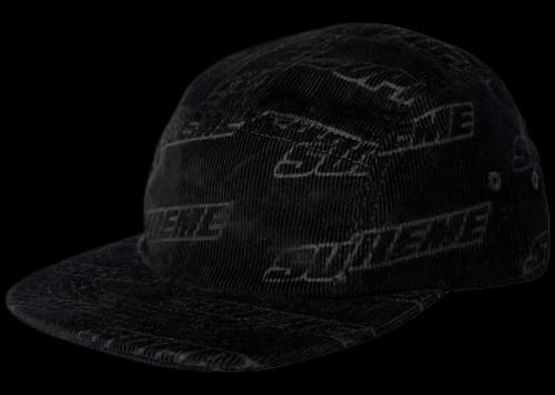 Supreme Debossed Corduroy Camp Cap Black