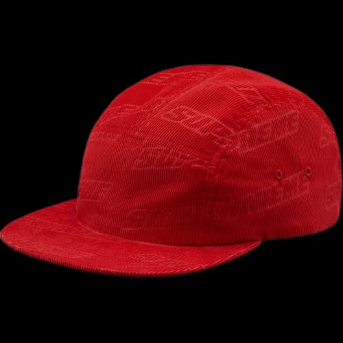 Supreme Debossed Corduroy Camp Cap Red