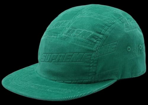 Supreme Debossed Corduroy Camp Cap Teal