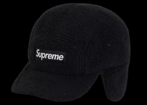 Supreme Deep Pile Earflap Camp Cap Black